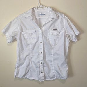 Columbia PFG Short Sleeve White Shirt size XL
